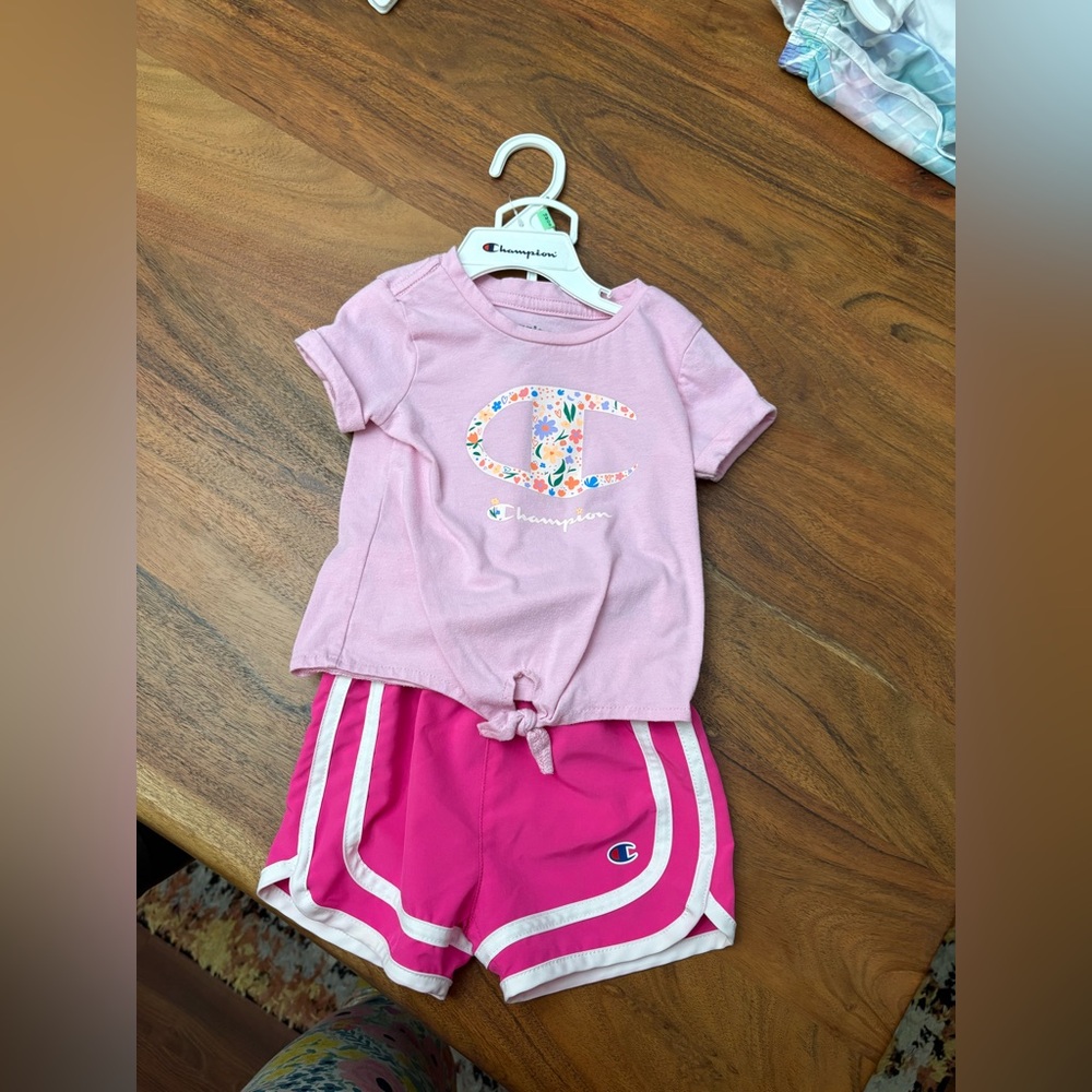 Champion Kids Floral Logo Pink Pajama Set